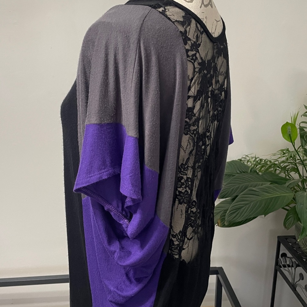 Colorblock Black and Purple Top